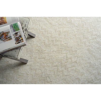 Exquisite Rugs Veneta Handmade Hand-tufted New Zealand Wool on Canvas Beige Area Rug.