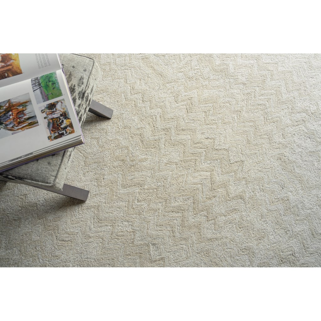 Exquisite Rugs Veneta Handmade Hand-tufted New Zealand Wool on Canvas Beige Area Rug.