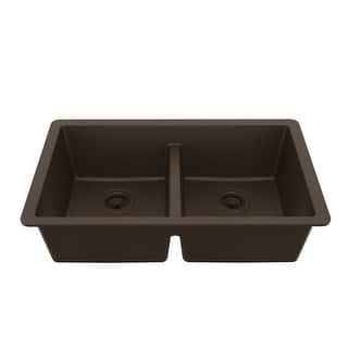 Karran Undermount Double Equal Bowl Quartz Kitchen Sink - 32" x 19.5" x 9" - 32" x 19.5" x 9"