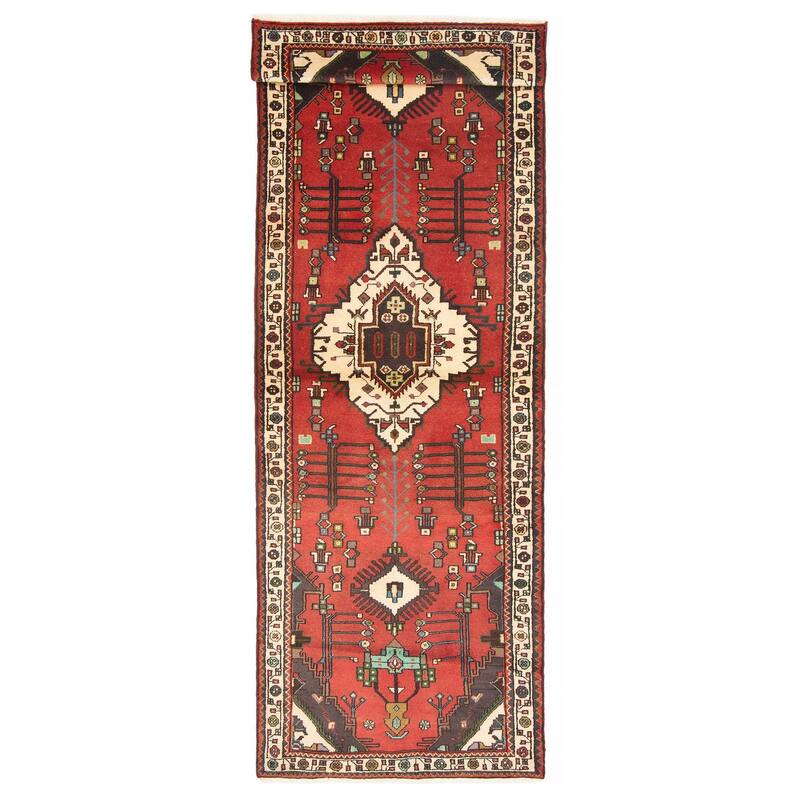 ECARPETGALLERY Hand-knotted Anadol Red Wool Rug - 3'3 x 9'9 - Red - 3'3 x 9'9