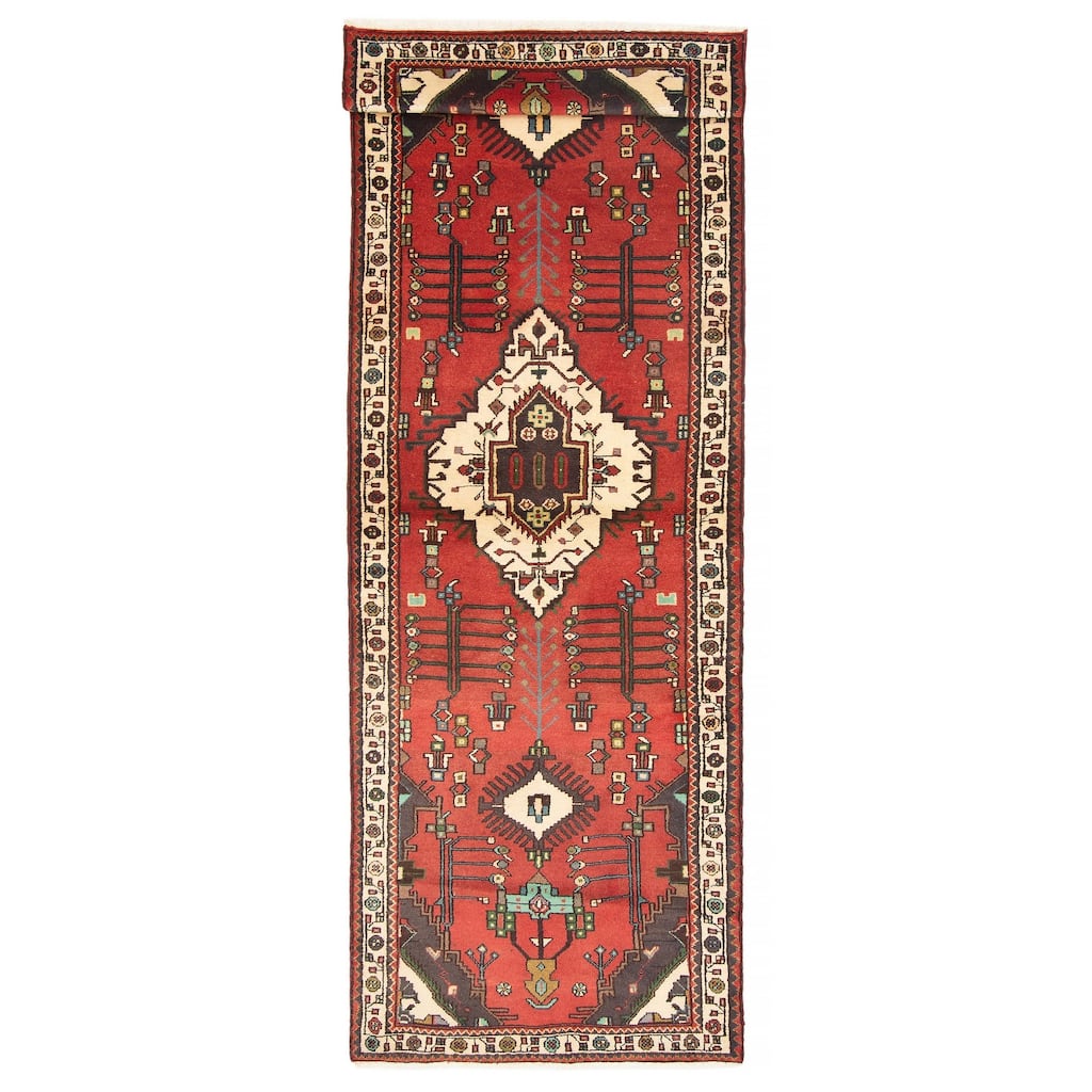 ECARPETGALLERY Hand-knotted Anadol Red Wool Rug - 3'3 x 9'9
