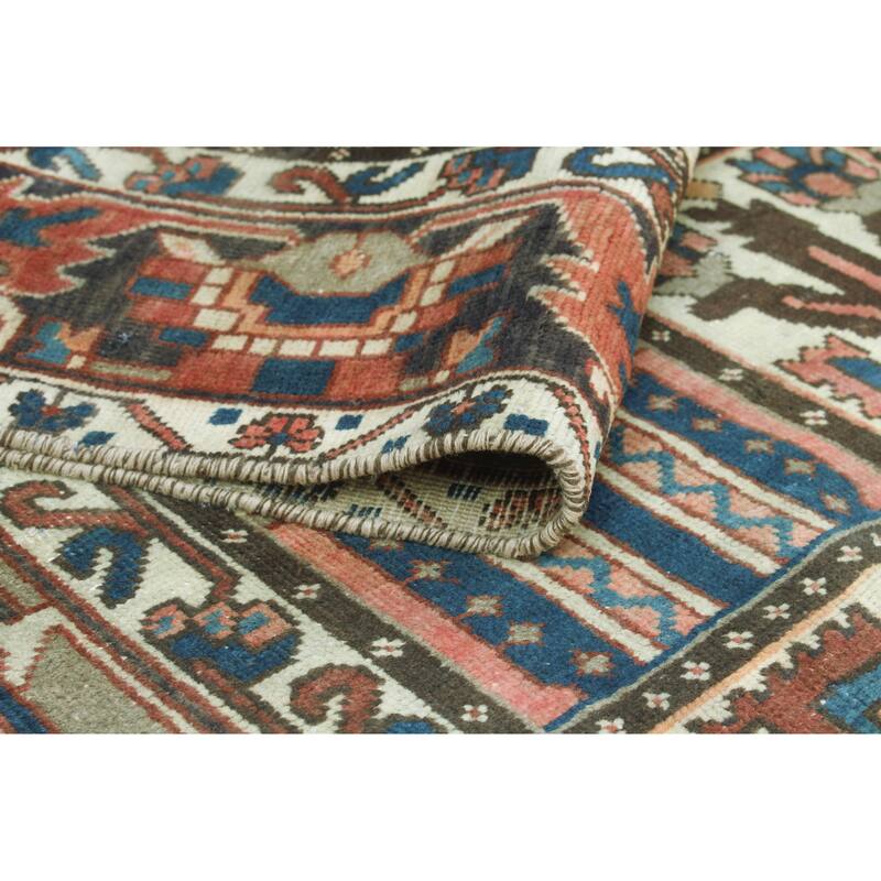 Vintage Distressed Roman Rust/Navy Rug - 6'6" x 9'10"