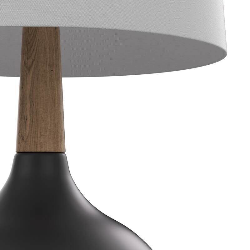 Maxax 14'' Ceramic And Wood Modern Table Lamp Set For Living Room/bedroom (Set of 2)