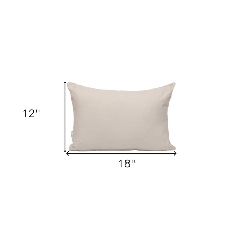 HomeRoots 12" X 18" Natural Cotton Throw Pillow