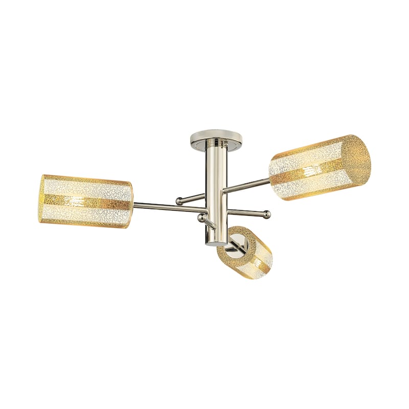 Innovations Lighting 434-3F-11-30 Crown Point Semi-Flush Crown Point 3 - Polished Nickel / Mercury