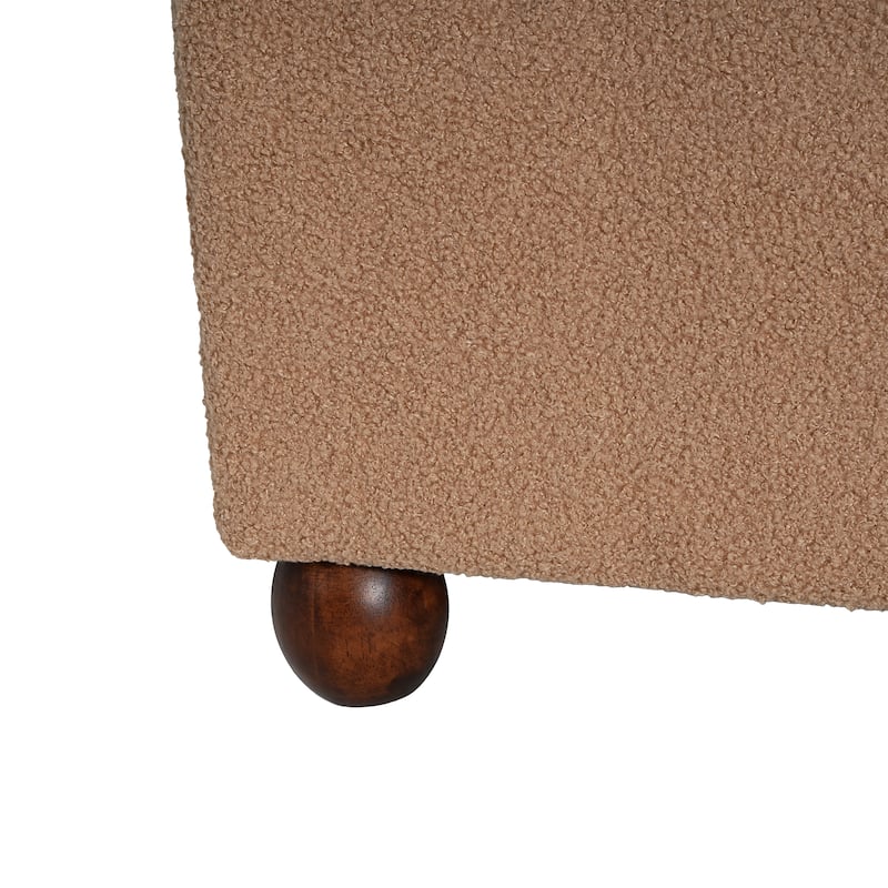 Christopher Knight Home - Modern Comfort Boucle Upholstered Ottoman Bench with Solid Wood Legs