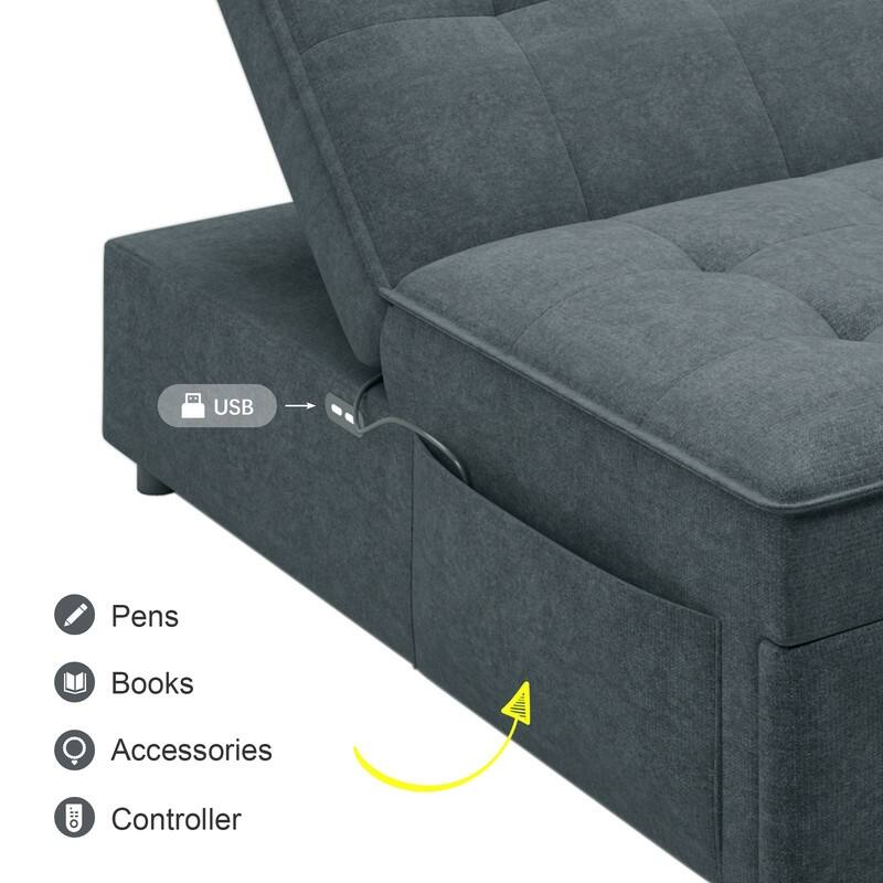 Upgraded Sleeper Chair Bed Sofa Bed,4 in 1 Multi-Function Folding Ottoman Bed