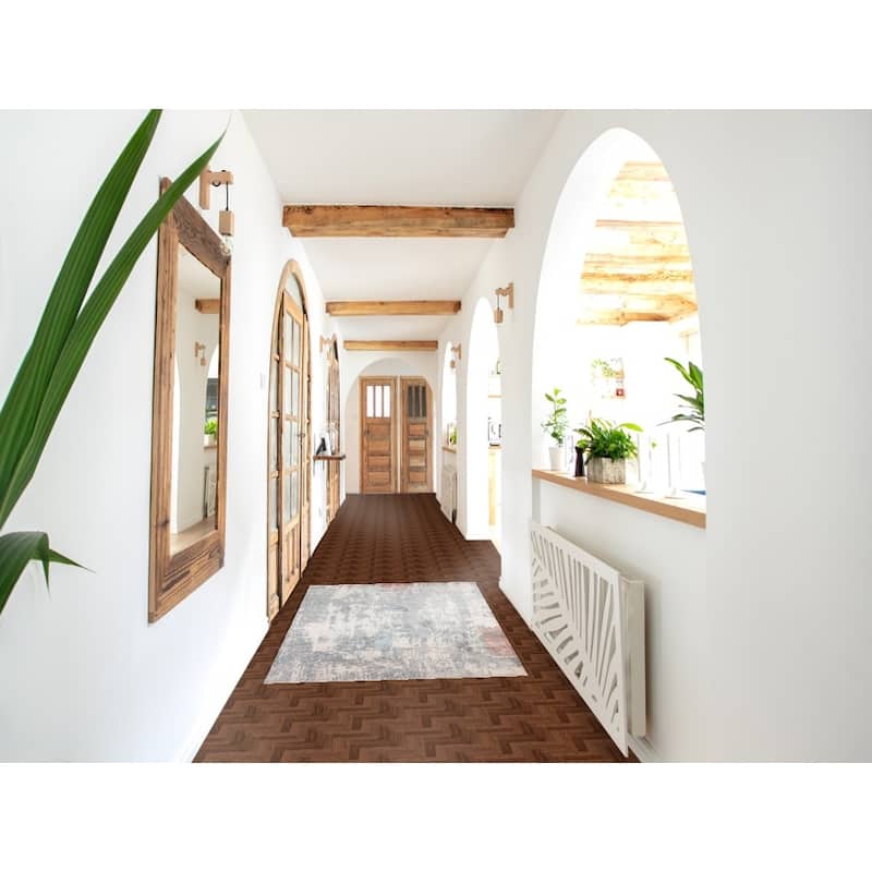 All-Over Abstract Indian Foyer Rug Handmade Wool Carpet - 3'0"x 5'5"