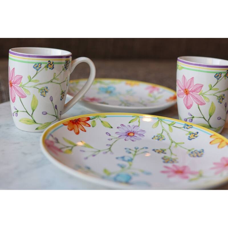 Euro Ceramica Charlotte 16 Piece Dinnerware Set - Service for 4