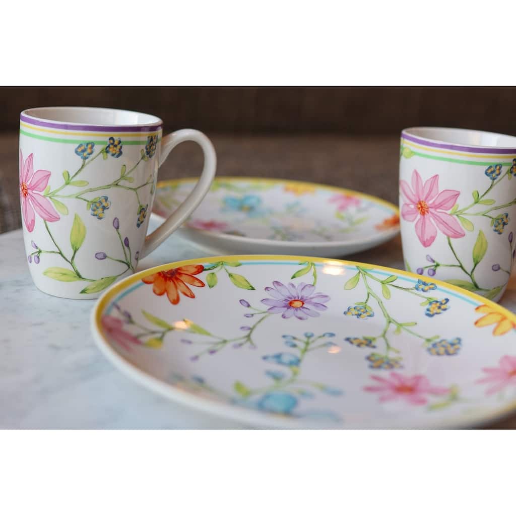 Euro Ceramica Charlotte 16 Piece Dinnerware Set - Service for 4