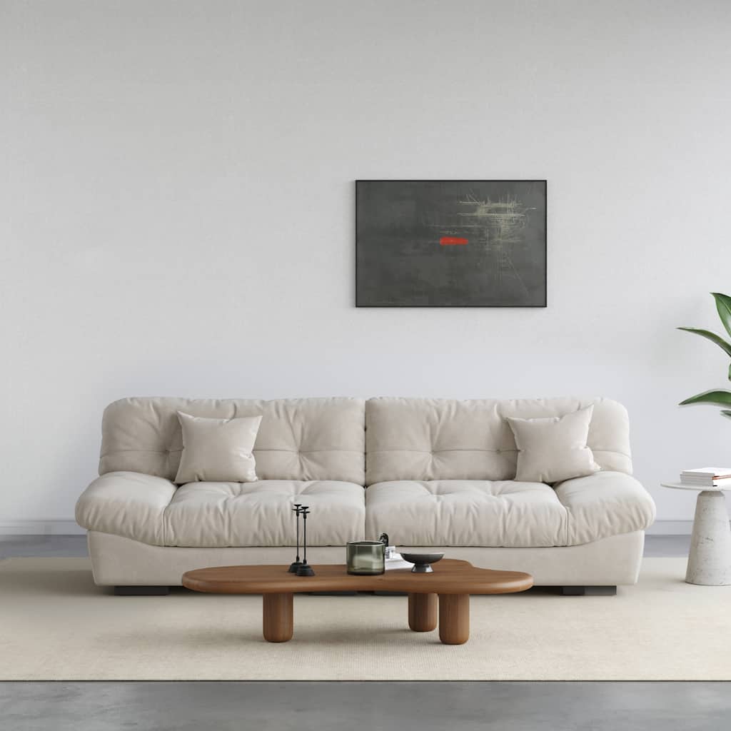105'' Modern Section Sofa with Arms Velvet Fabric Sofa For Living Room