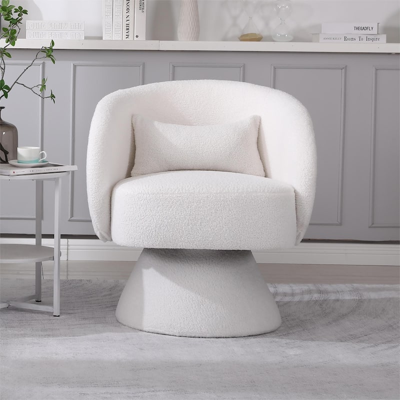 Modern Teddy Swivel Barrel Accent Chair, Set of 1