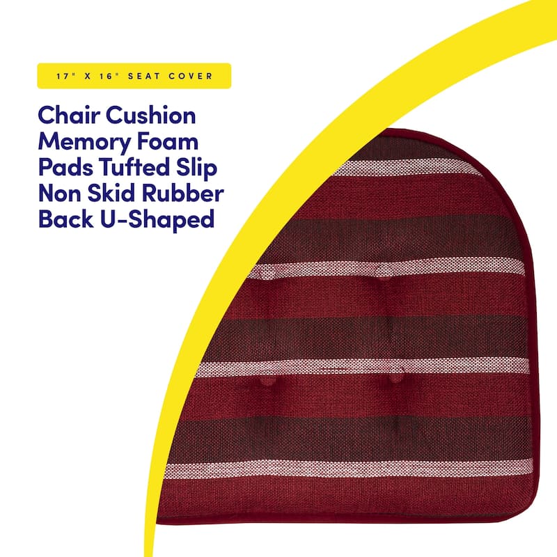 Bradford Striped U Shaped Memory Foam Chair Pad
