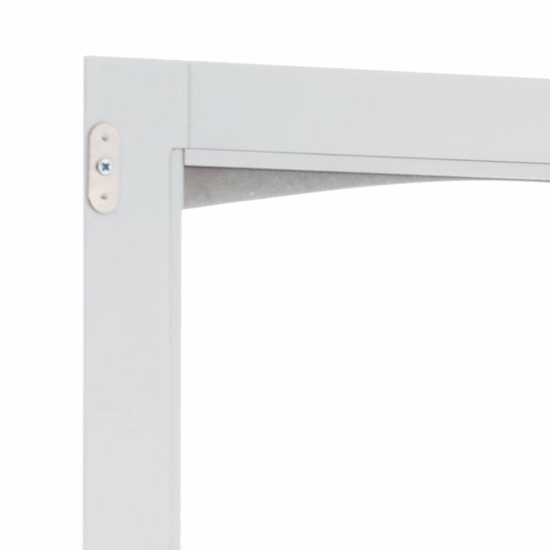 Tall Free-Standing Bathroom Storage Cabinet with Glass Doors and Two Drawers
