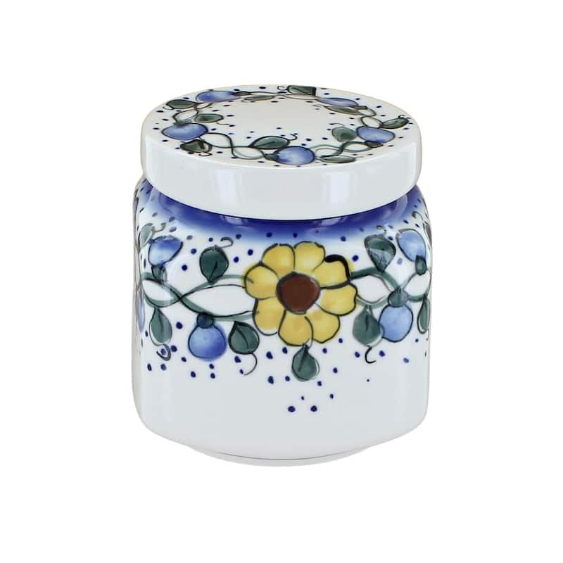 Blue Rose Polish Pottery 31C WR Unikat Small Canister