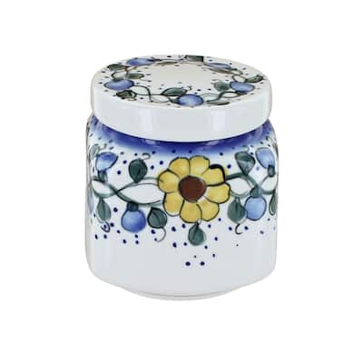 Blue Rose Polish Pottery 31C WR Unikat Small Canister