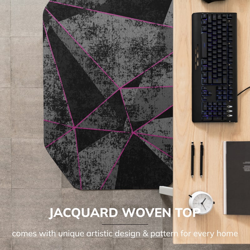 Jani Gaming Chair Mat - Anti-Slip Ergonomic Rug and Chairmat Combo for Home Office, Hard Floor Protector with Smooth Glide