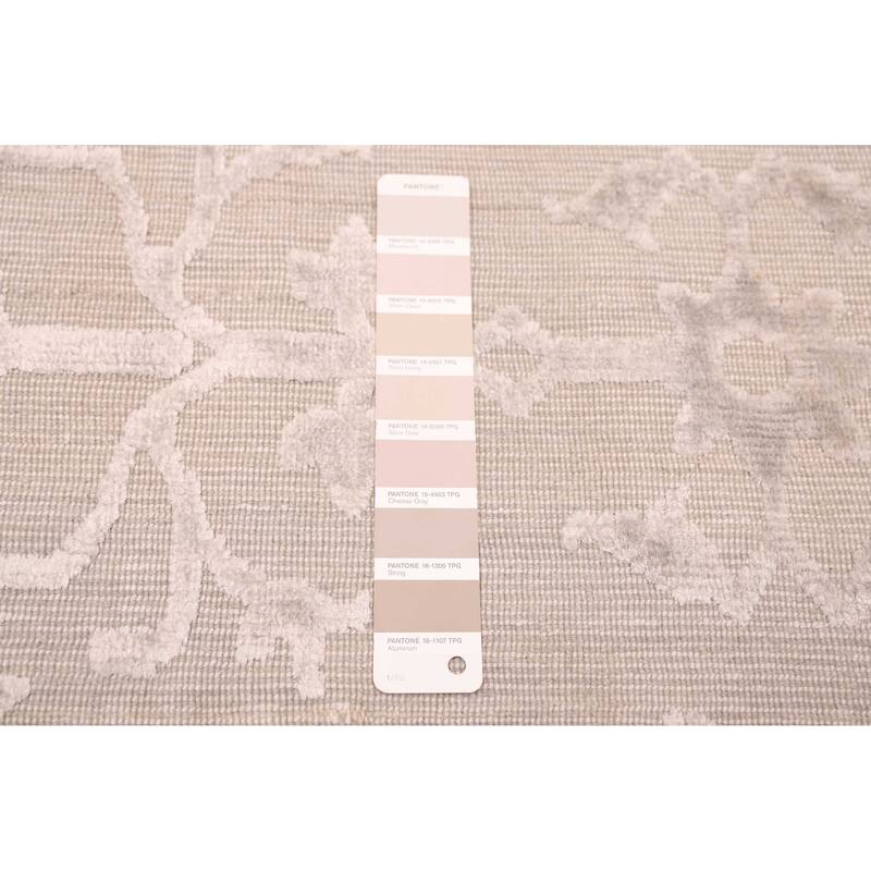 ECARPETGALLERY Hand Loomed Elysian Grey Viscose, Wool Rug - 8'3 x 9'10