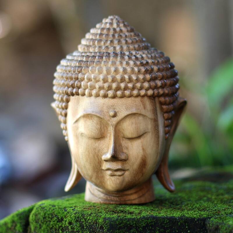 NOVICA Handmade Buddha Nature Wood Sculpture