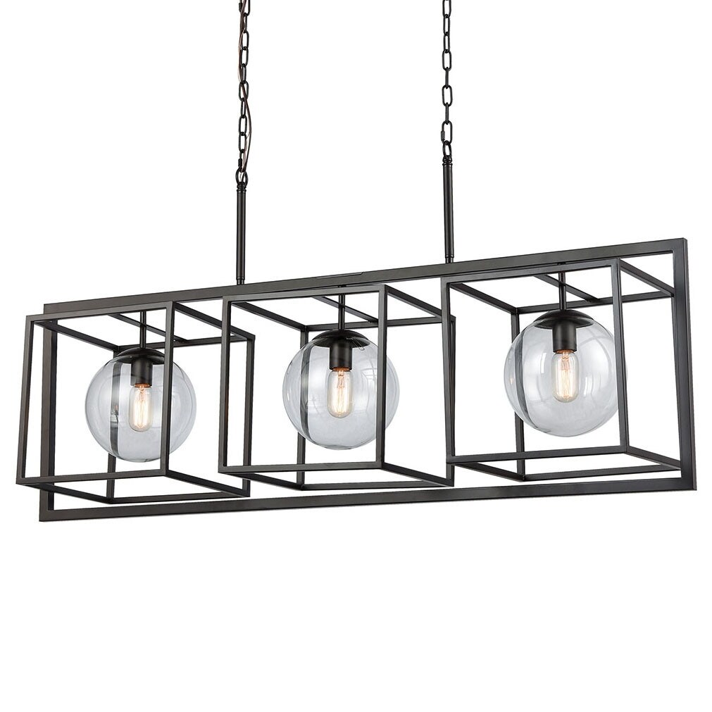 Elk Home 1141-075  Beam Cage 3 Light 48" Wide Linear Chandelier - Chandeliers For Bedrooms by Overstock.com