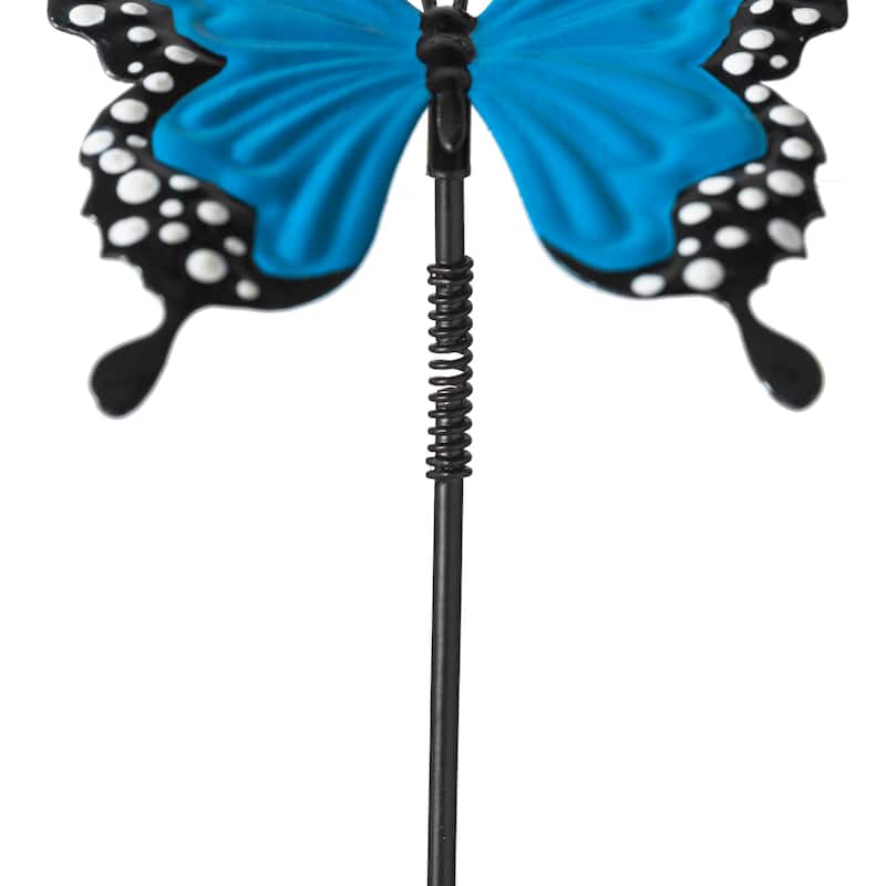 Glitzhome Metal Dimensional Flower Butterfly "Welcome" Birds Yard Stakes or Wall Decor (Set of 3)
