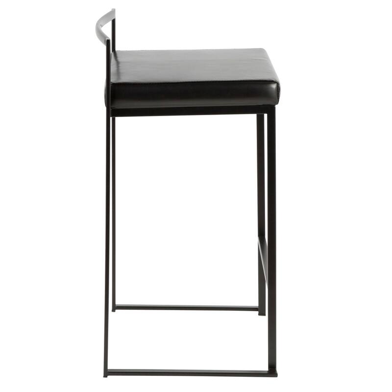 Porch & Den Forrest Black Stackable Fully Welded Counter Stool (Set of 3)