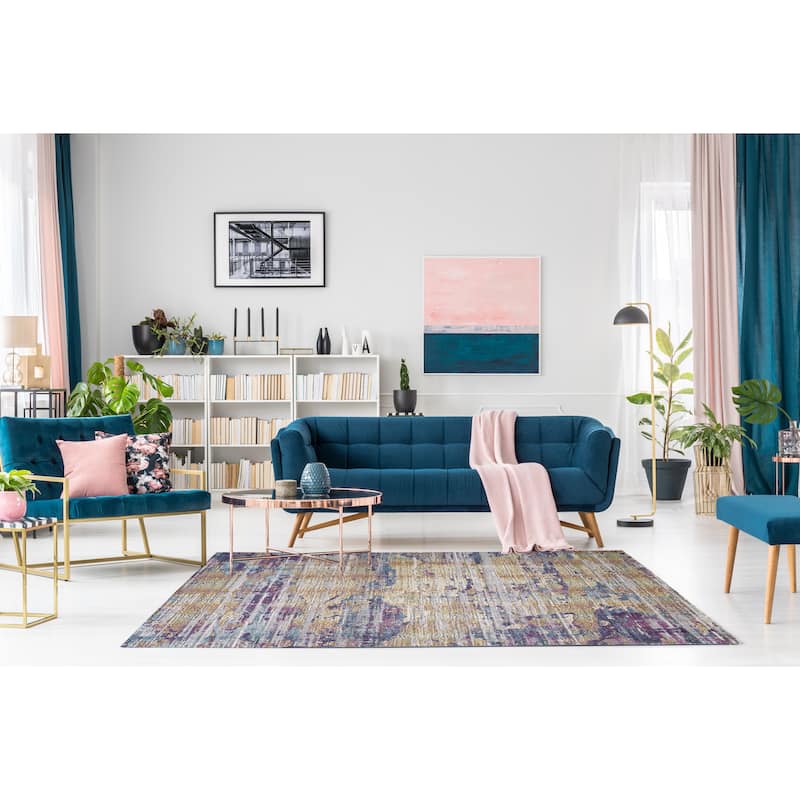 Noori Rug High-low Westfield Jasper Rug - 8'7" x 11'10" - Orange/Purple