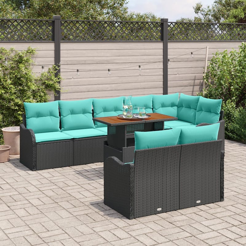 vidaXL 9 Piece Garden Sofa Set with Cushions - 113.2×48.2×27.2