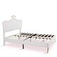 preview thumbnail 8 of 11, Full Upholstered Bed Frame w/ Crown Headboard & LED for Kids,White