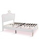 preview thumbnail 21 of 68, Upholstered Bed LED Frame Modern Upholstered Princess Bed w/ Crown Headboard and Metal Legs, Cute Kids Platform Bed/ Noise-Free