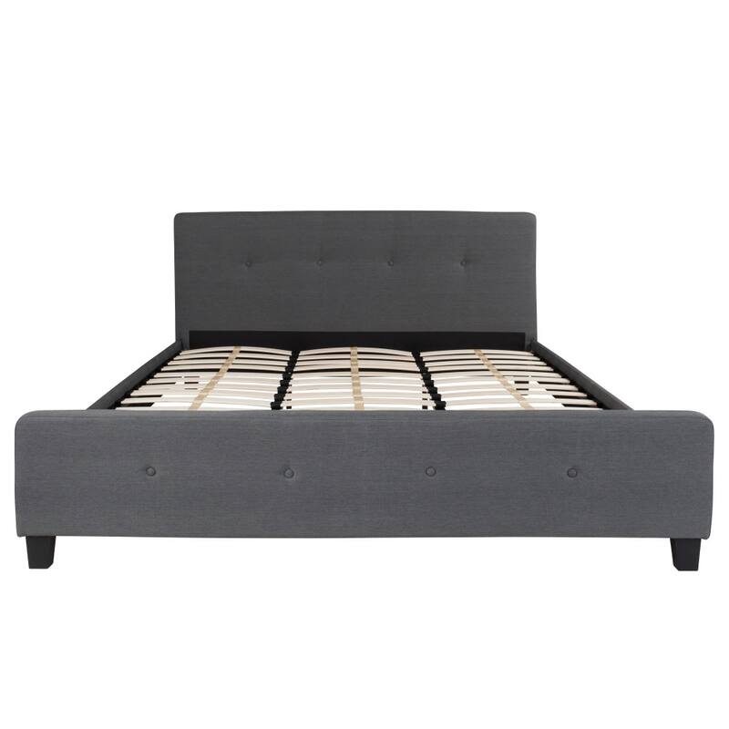 Button Tufted Upholstered Casual Style Platform Bed