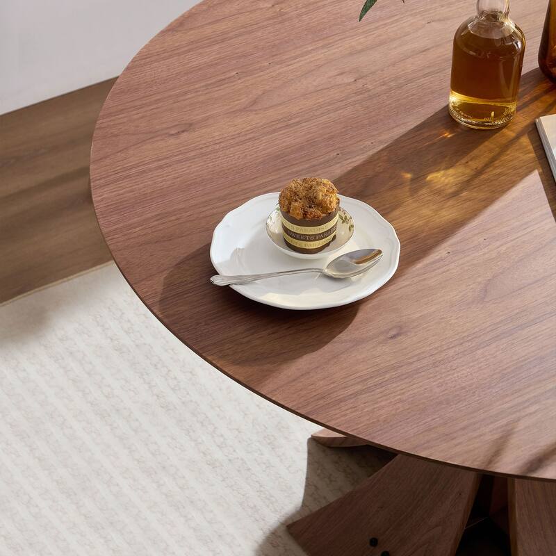 47.24" Round Modern MDF Dining Table for Kitchen