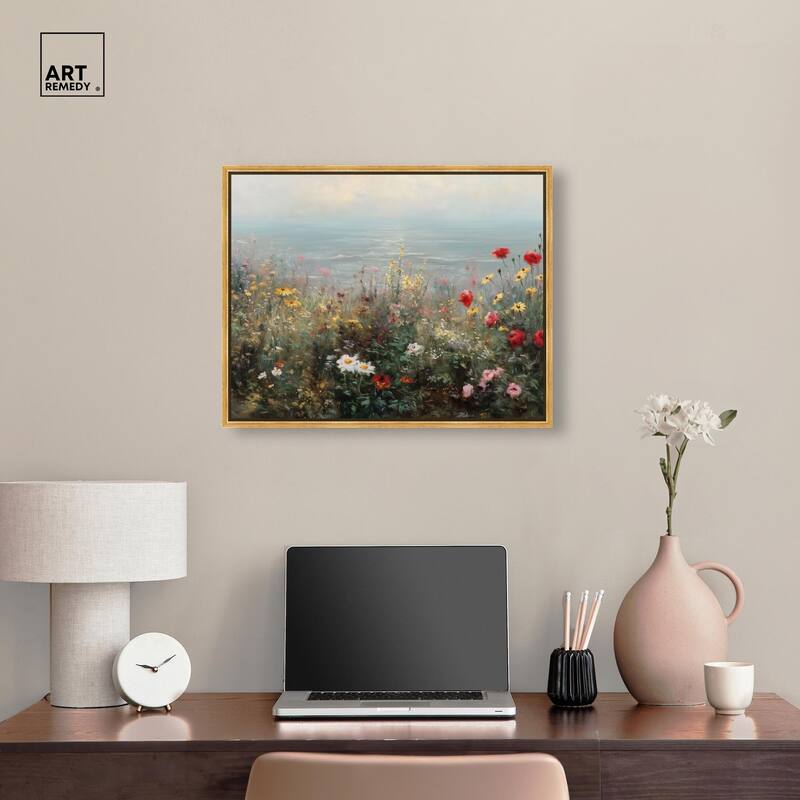 Misty Ocean Field I Canvas by Art Remedy