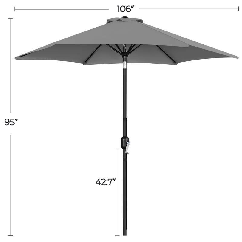 Yaheetech 9ft Patio Umbrella 8 Ribs with Push Button Tilt and Crank