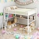 preview thumbnail 2 of 14, Full Kids Bed Loft Bed with Desk,Storage Shelves and Charging Station,Kids Bed Design