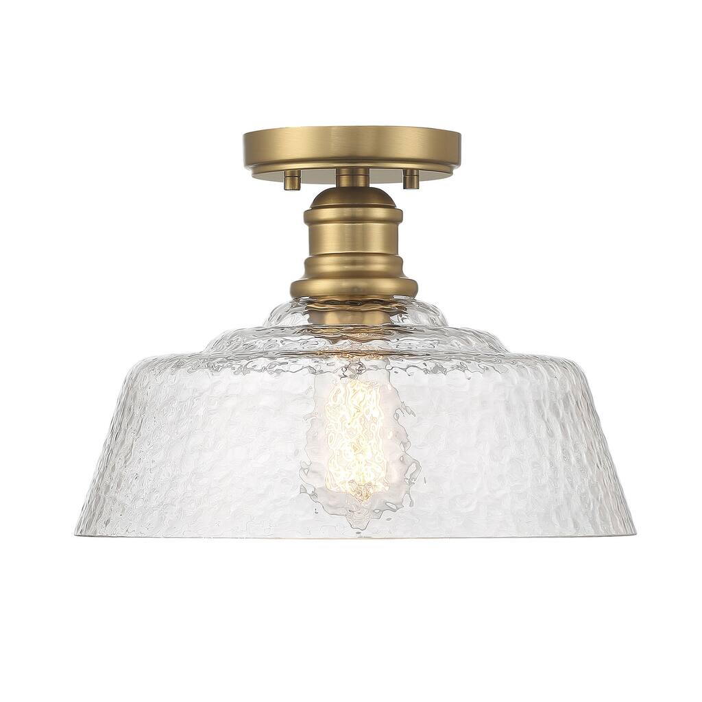 Bellevue SH71300 13" Wide Semi-Flush Ceiling Fixture with a patterned