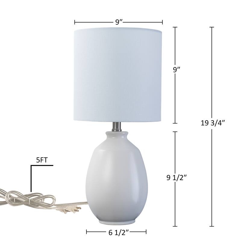 C Cattleya 19in Ceramic Table Lamp with Fabric Linen Shade