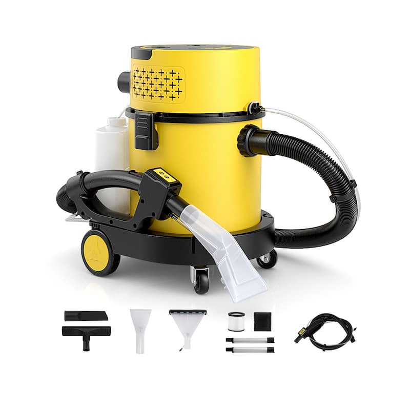 5 Gallon Wet Dry Vacuum Cleaner with Blower and Aluminum Extension Tubes HEPA Filter - 17.5" x 14" x 19.5" (L x W x H)