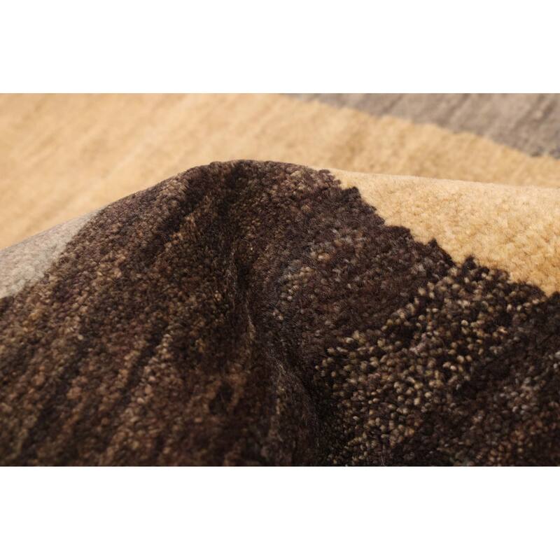 ECARPETGALLERY Hand-knotted Peshawar Ziegler Dark Brown Wool Rug - 5'1 x 6'9