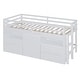 preview thumbnail 15 of 33, Twin Size Loft Bed for Kids, Wooden Loft Bed with 4 Storage Drawers, Cabinet, Shelves, Low Loft Bed Frame with Safety Guardrails