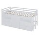 preview thumbnail 5 of 38, Twin Size Wooden Low Loftbed Frame with 4 Drawers & Shelves