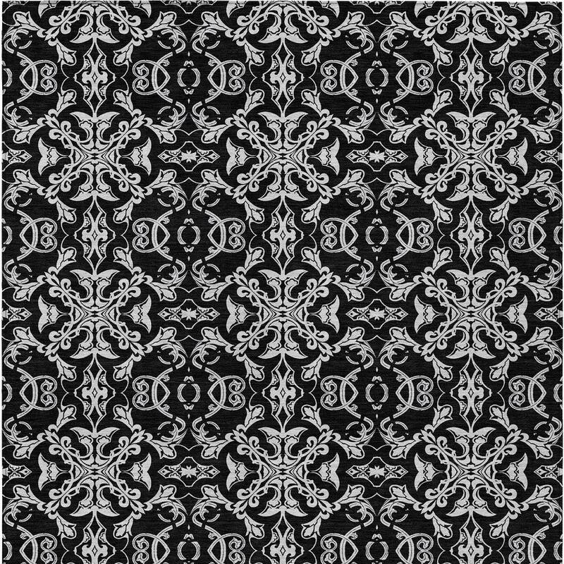 HomeRoots Medallion Transitional Rectangle Outdoor Rug