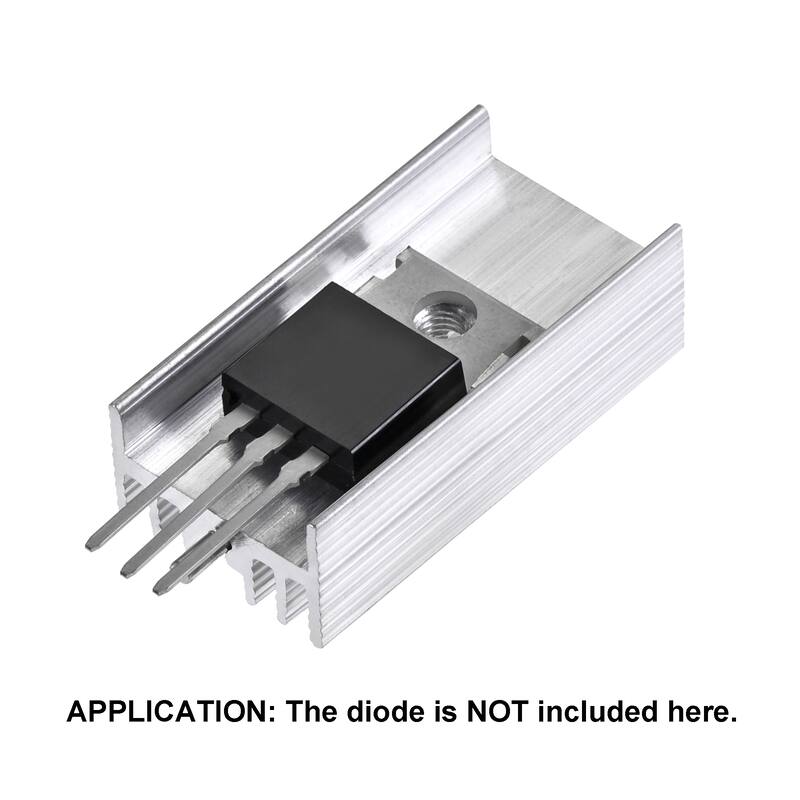 30x15x10mm TO-220 Aluminum Heatsink for MOSFET Transistor Diode with a Pin 20pcs - Silver Tone