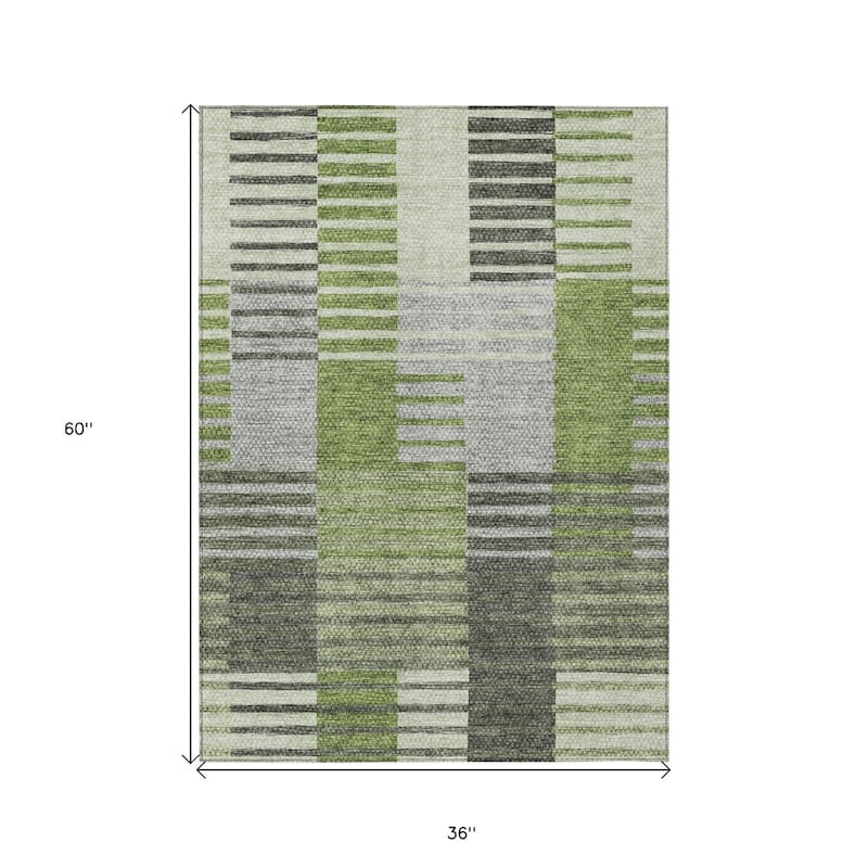 HomeRoots Striped Transitional Rectangle Outdoor Rug