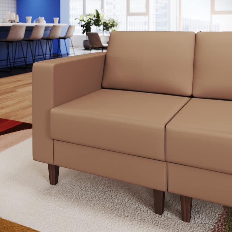 Commercial Modular Left Arm Chair with AC/USB/USB-C Chargers - 28.25"W x 31.5"D x 31.75"H