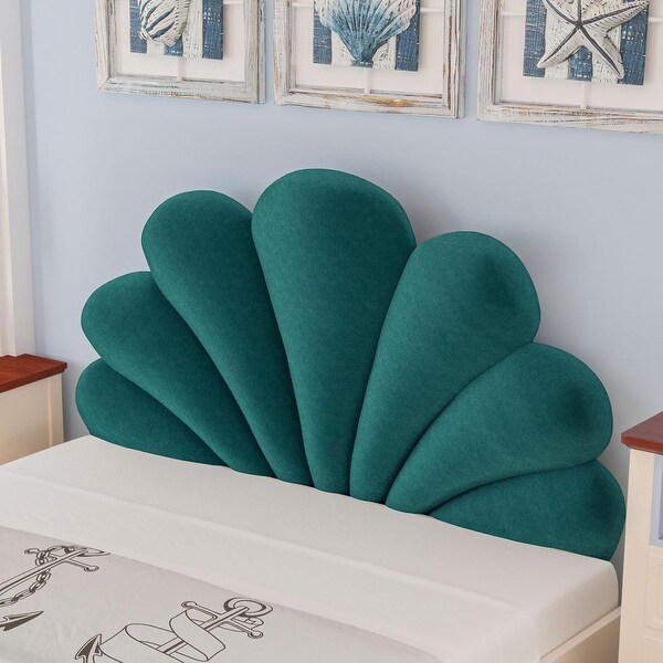 WOWMAX Queen Size Seashell Shaped Headboard Cushion Soft Upholstered Headboard Pillow for Sitting in Bed Bed Bath Beyond 42360564
