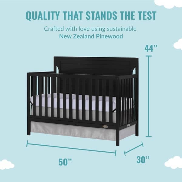 Dream On Me Cape Cod 5 in 1 Convertible Crib - Black