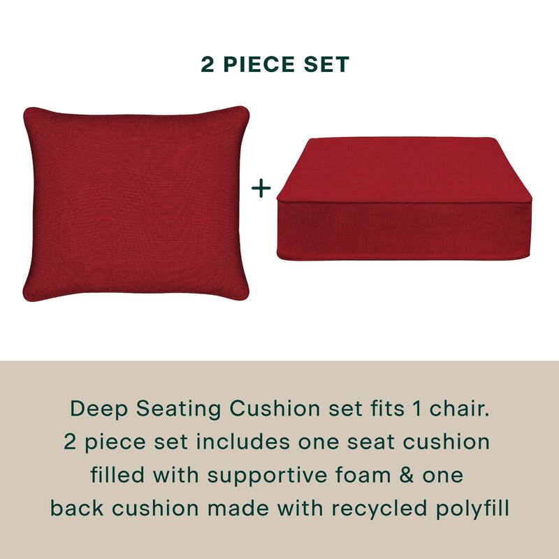 Outdoor Deep Seating Lounge Chair Cushion