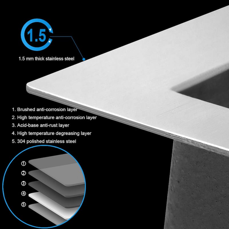 27" W x 18" D 16 Gauge Stainless Steel Single Bowl Kitchen Sink - 27" x 18"