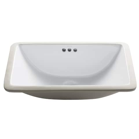 Kraus Elavo 21 in Rectangle Porcelain Ceramic Undermount Bathroom Sink